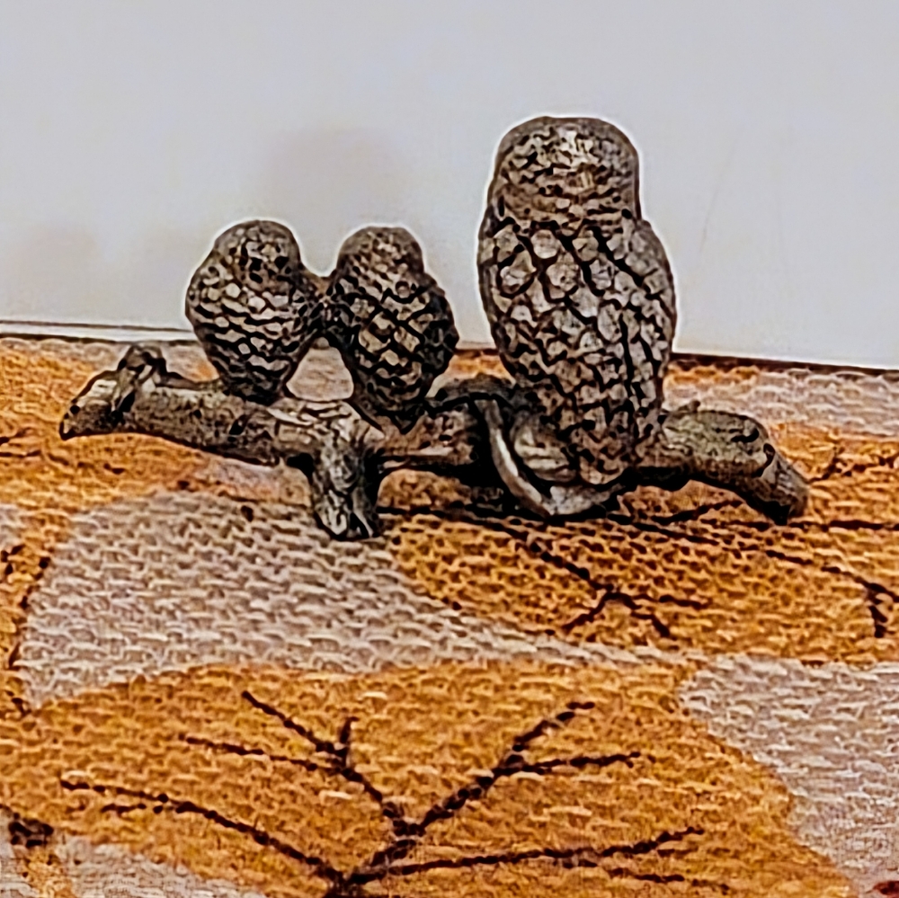 Owl Small Pewter Figurines Mini Owl Family Group Shelf Decor Set of 4 Vintage - Picture 10 of 12